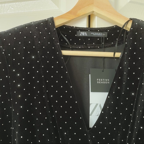 Zara Beaded Velvet Dress - Picture 6 of 9